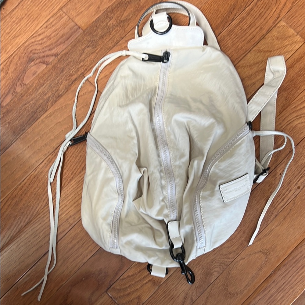 Cream Backpack with Adjustable Straps